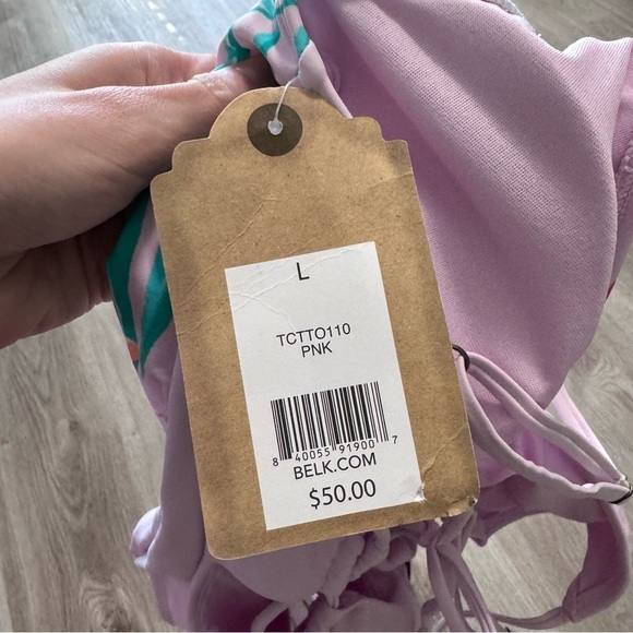 True Craft One Piece Bathing Suit Swim Parrot NEW Tropical Vacation Pink - Picture 4 of 7